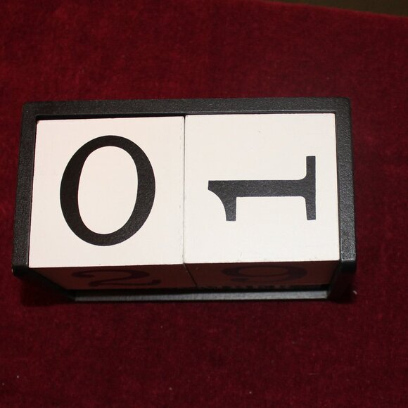 Wood Desk Calendar Block Decor - Picture 2 of 4